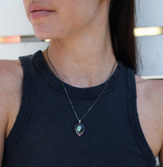 Classic Pewter Birthstone Necklace