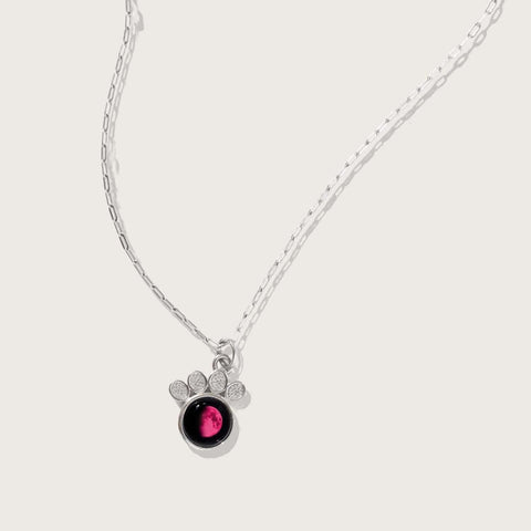 Pink Moon Paw Pendant in Stainless Steel