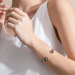 Lunar Dyad Cuff Bracelet in Stainless Steel