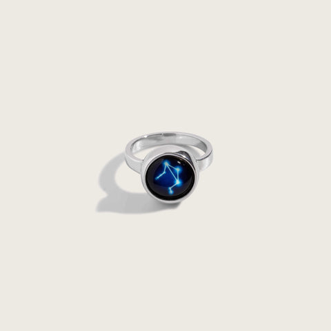 Constellation astrology ring in stainless steel