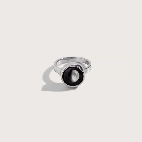 stainless steel moon phase ring 