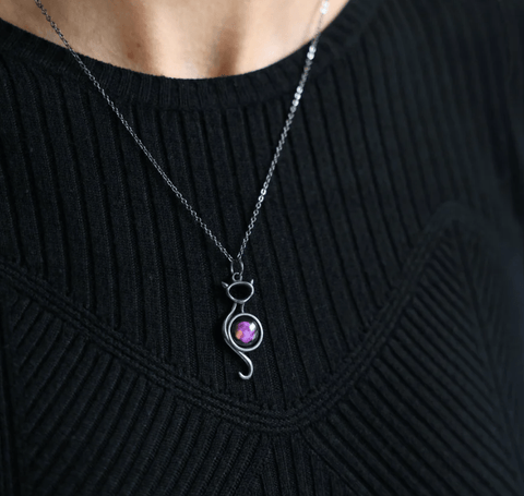 Midnight Purple Haze Cat Necklace