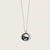 woman wearing two moon phase locket necklace in stainless steel