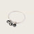 Stainless steel with Moonstock 3-Charm Bangle Bracelet silver plated